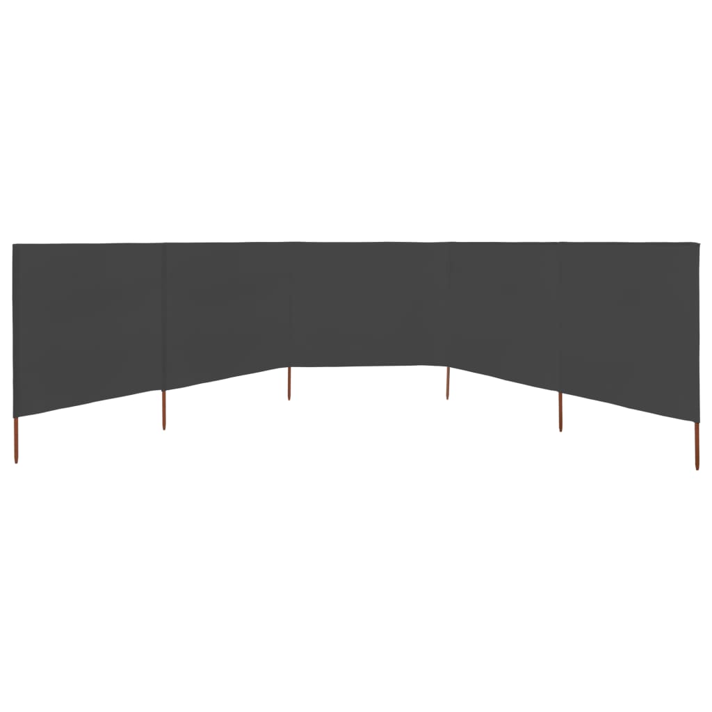 Paravento a 5 Pannelli in Tessuto 600x160 cm Antracite