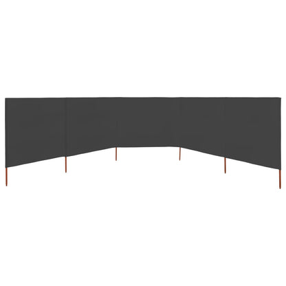 Paravento a 5 Pannelli in Tessuto 600x160 cm Antracite