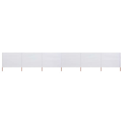 Paravento a 6 Pannelli in Tessuto 800x160 cm Bianco Sabbia