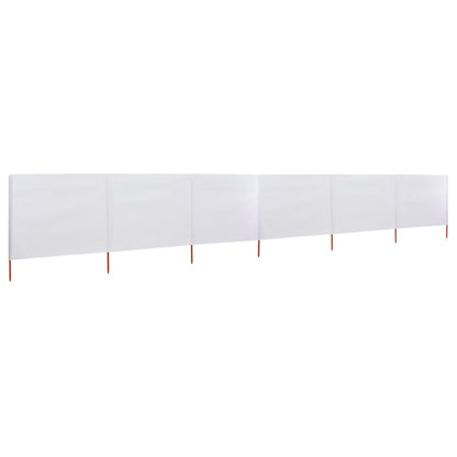Paravento a 6 Pannelli in Tessuto 800x160 cm Bianco Sabbia