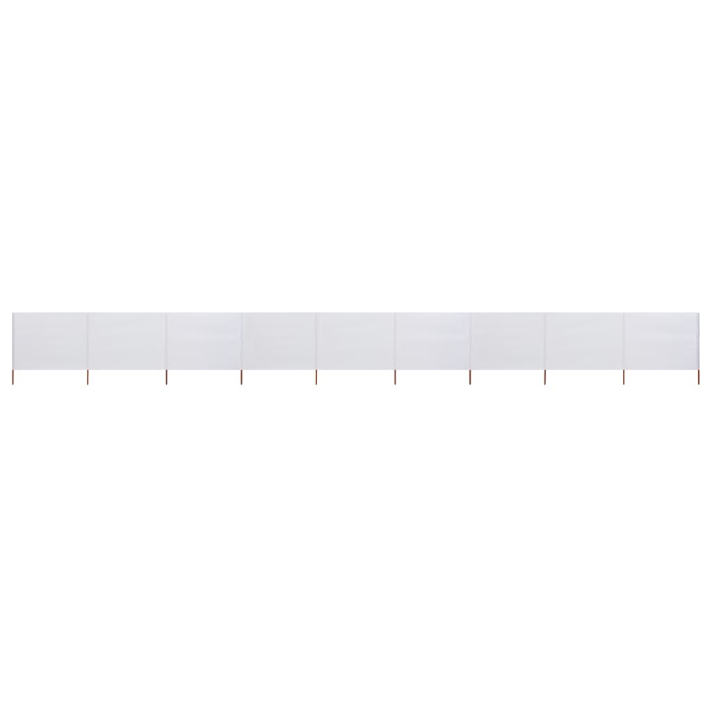 Paravento a 9 Pannelli in Tessuto 1200x120 cm Bianco Sabbia