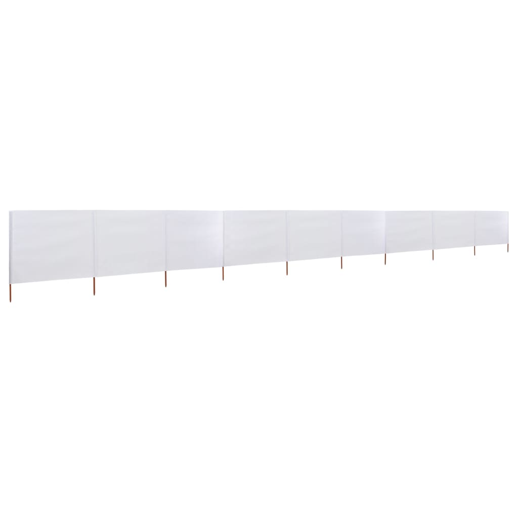 Paravento a 9 Pannelli in Tessuto 1200x120 cm Bianco Sabbia