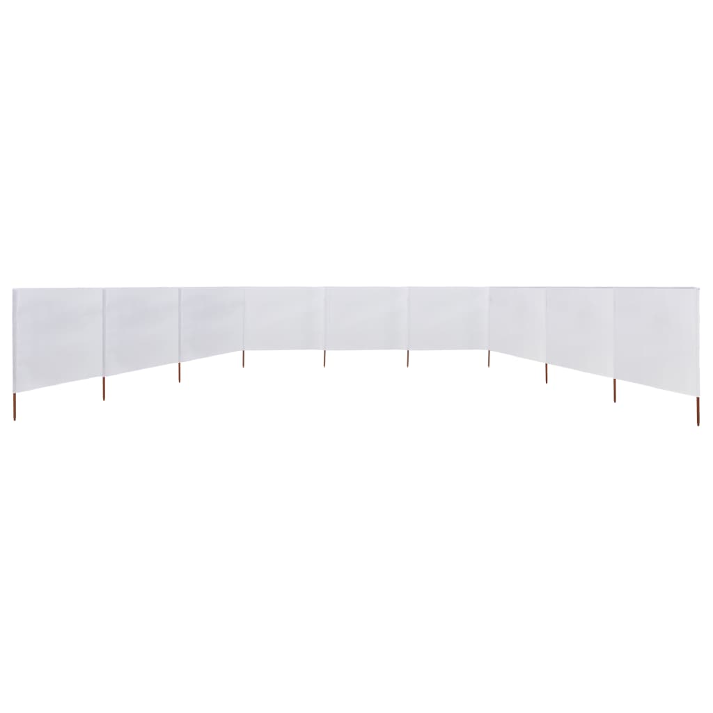 Paravento a 9 Pannelli in Tessuto 1200x120 cm Bianco Sabbia