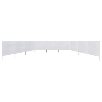 Paravento a 9 Pannelli in Tessuto 1200x120 cm Bianco Sabbia