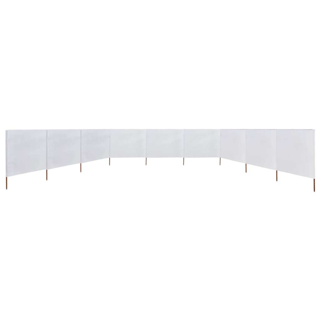 Paravento a 9 Pannelli in Tessuto 1200x160 cm Bianco Sabbia