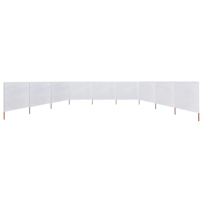 Paravento a 9 Pannelli in Tessuto 1200x160 cm Bianco Sabbia