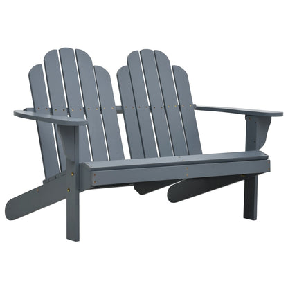 Sedia Adirondack Doppia in Legno Grigio