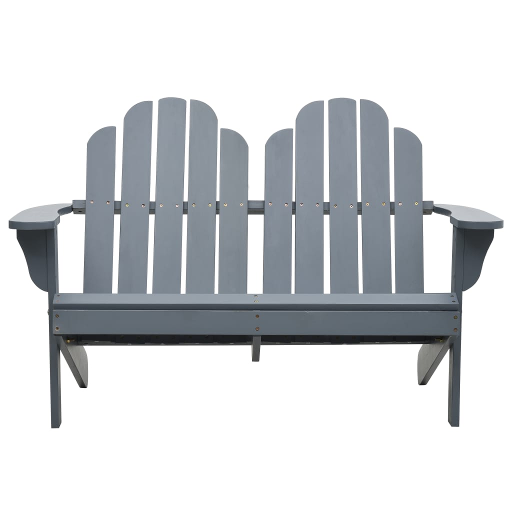 Sedia Adirondack Doppia in Legno Grigio