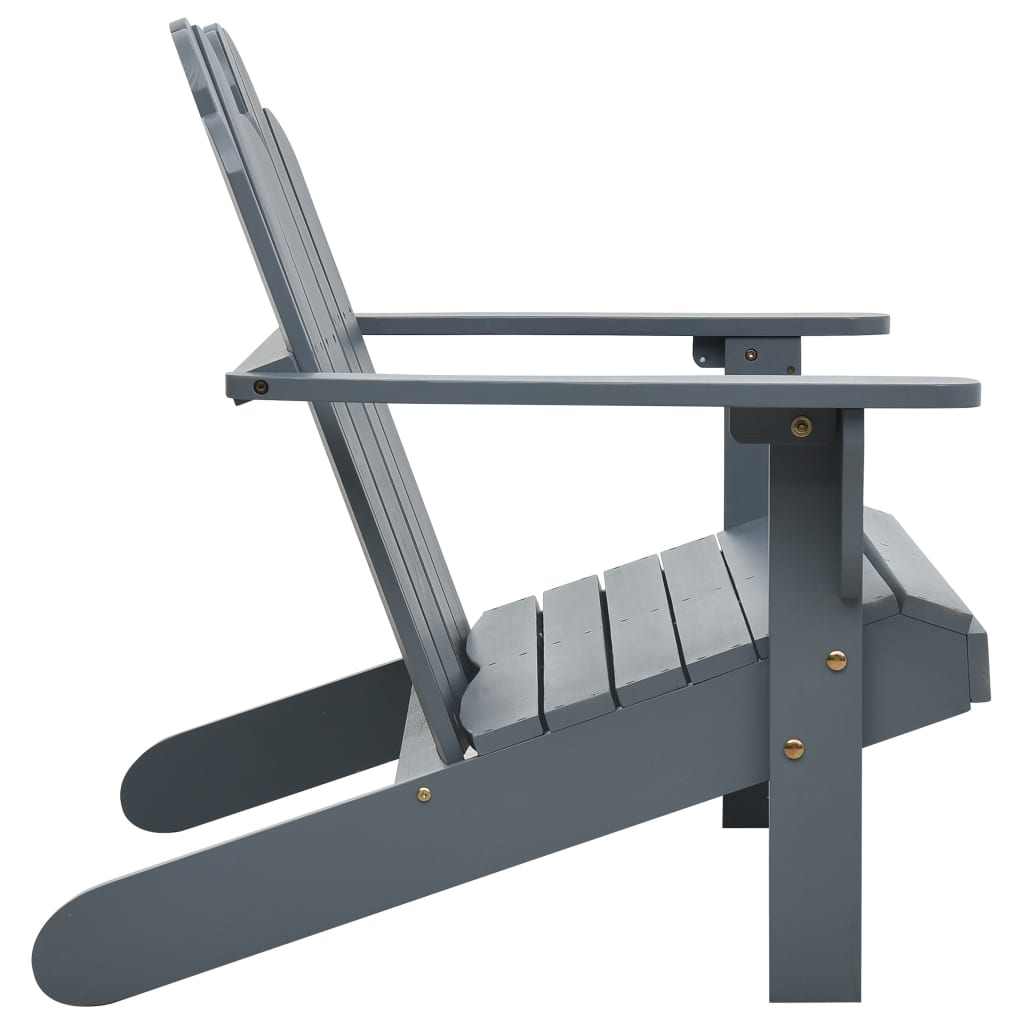 Sedia Adirondack Doppia in Legno Grigio