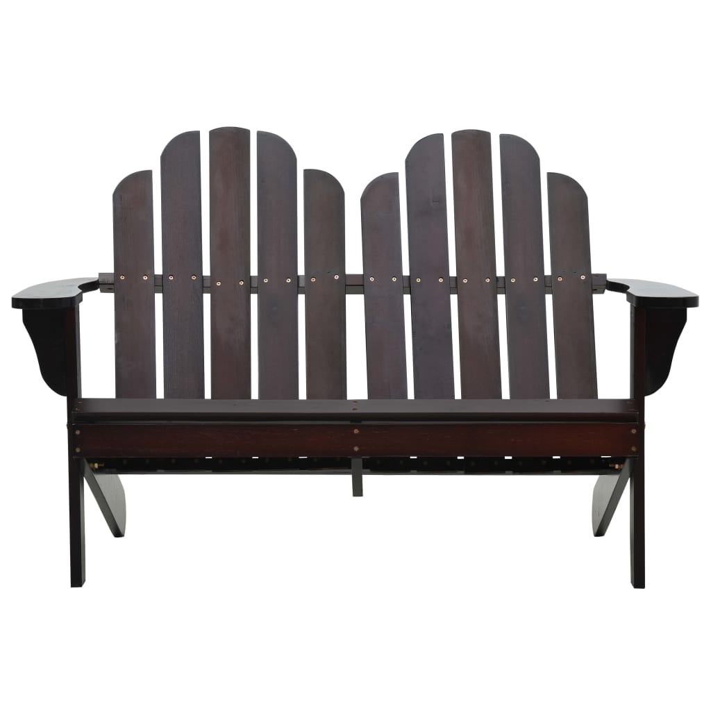 Sedia Adirondack Doppia in Legno Marrone