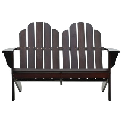 Sedia Adirondack Doppia in Legno Marrone