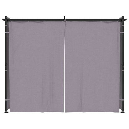 Gazebo con Tende 3x3 m Antracite in Acciaio