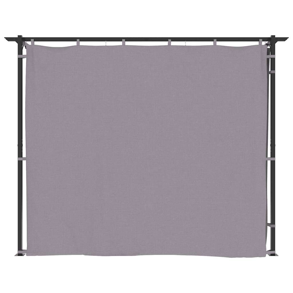 Gazebo con Tende 3x3 m Antracite in Acciaio