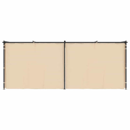 Gazebo con Tende 3x6 cm Crema in Acciaio