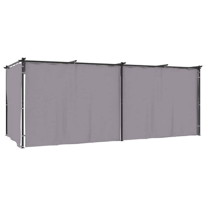 Gazebo con Tende 3x6 cm Antracite in Acciaio