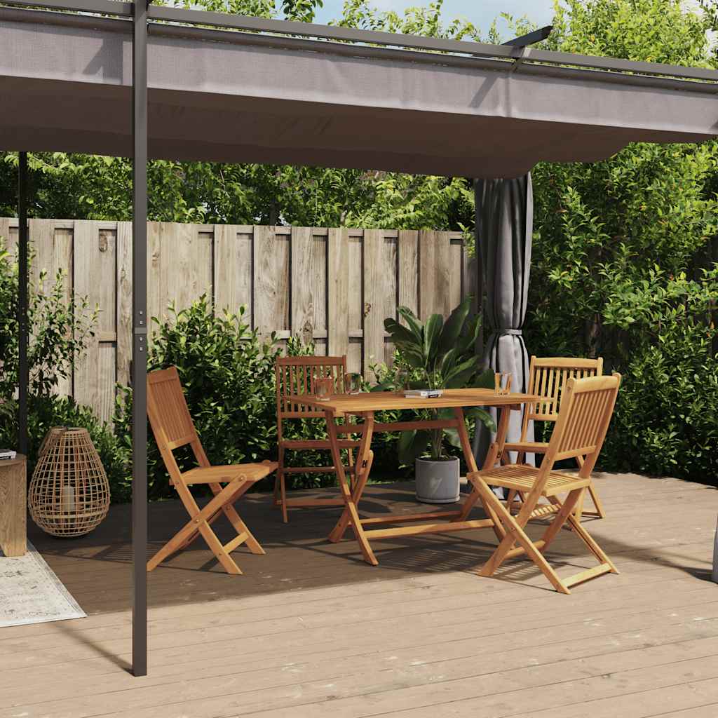 Gazebo con Tende 3x6 cm Antracite in Acciaio