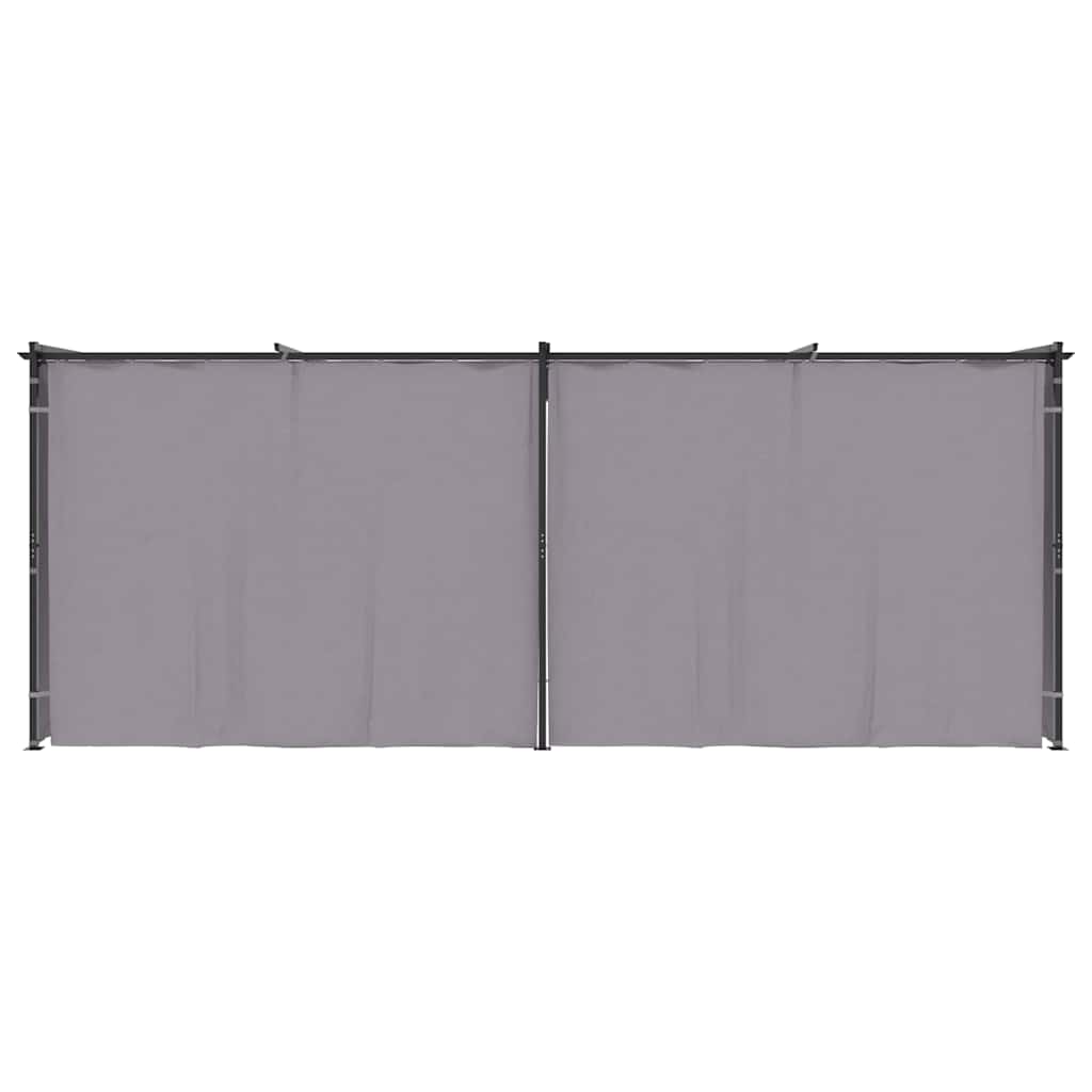 Gazebo con Tende 3x6 cm Antracite in Acciaio
