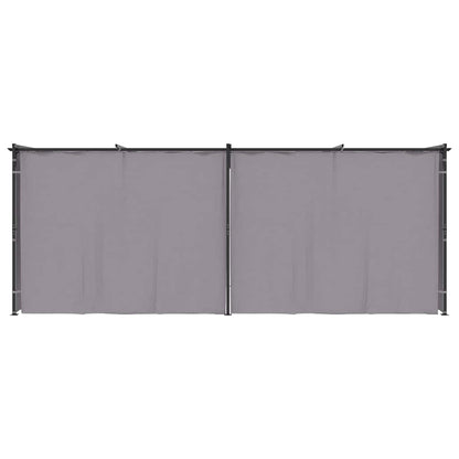 Gazebo con Tende 3x6 cm Antracite in Acciaio