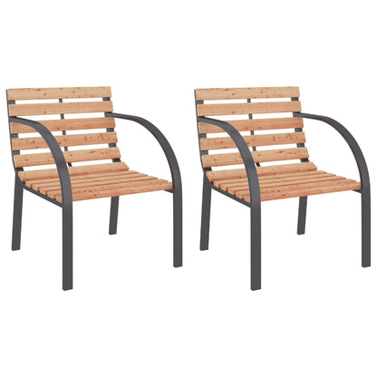 Sedie da Giardino 2 pz in Legno