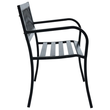 Panchina da Giardino 125 cm Nera in Acciaio