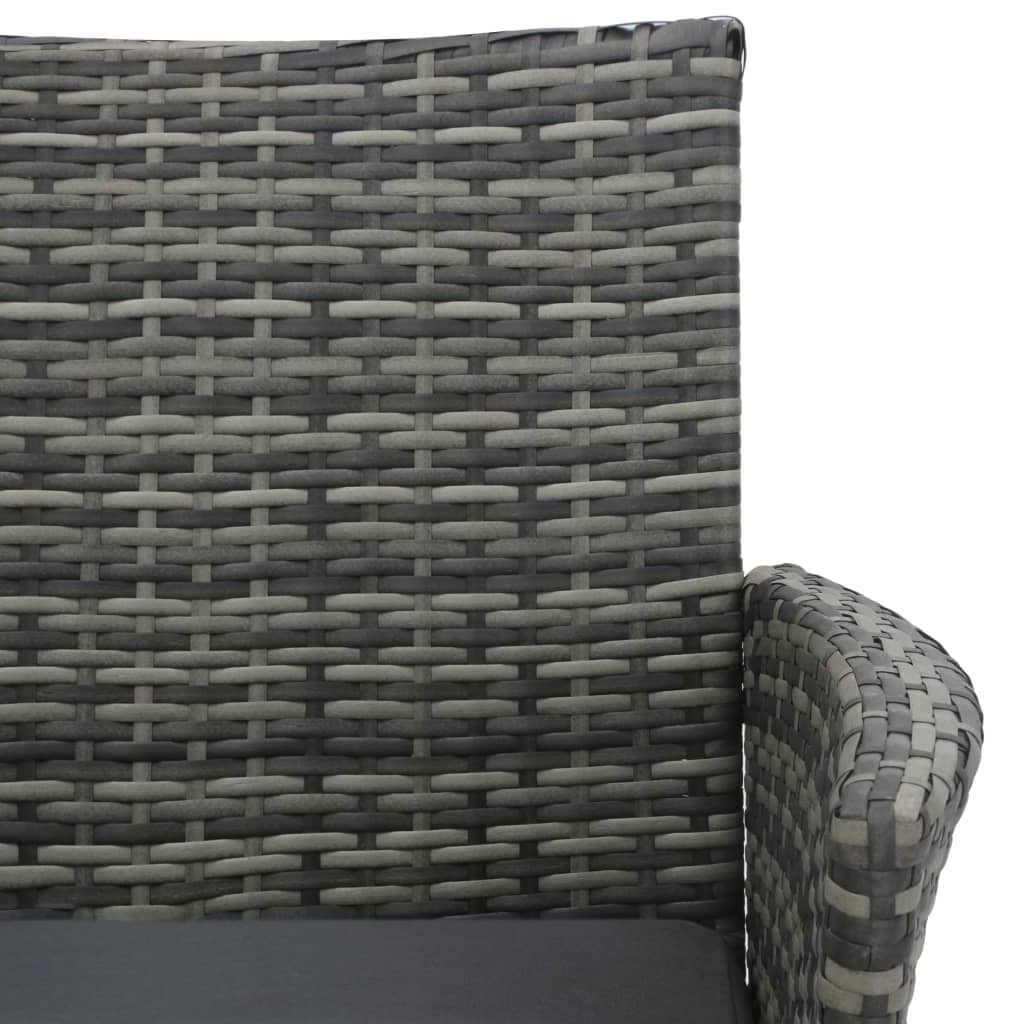 Divano da Giardino 2 Posti con Tavolino in Polyrattan Antracite