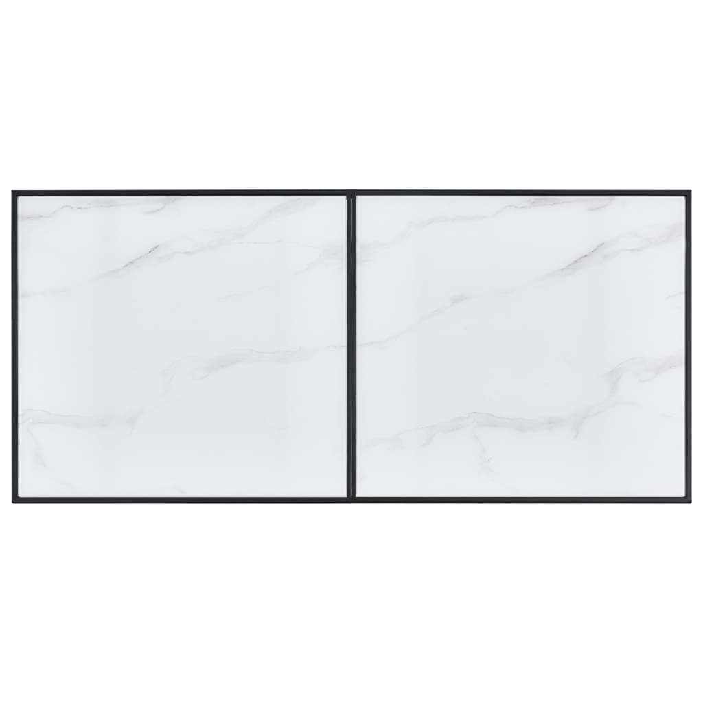 Tavolo da Pranzo Bianco 160x80x75 cm in Vetro Temperato