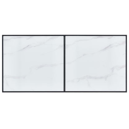 Tavolo da Pranzo Bianco 160x80x75 cm in Vetro Temperato