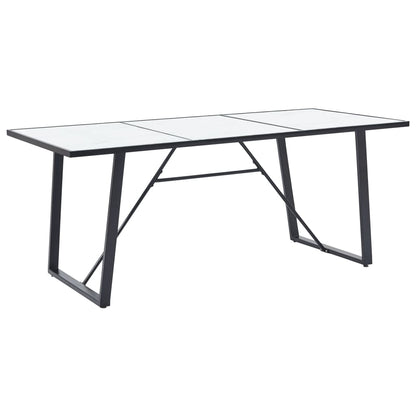 Tavolo da Pranzo Bianco 180x90x75 cm in Vetro Temperato