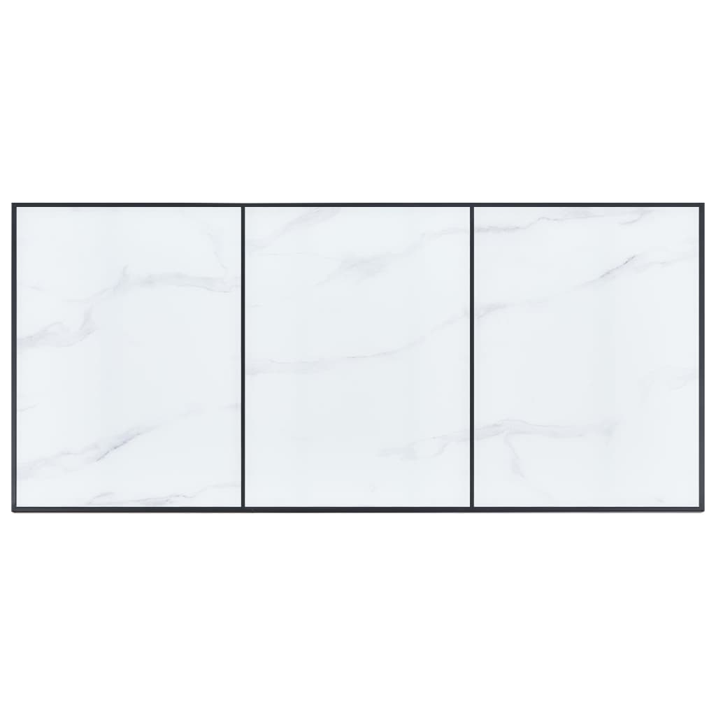 Tavolo da Pranzo Bianco 180x90x75 cm in Vetro Temperato