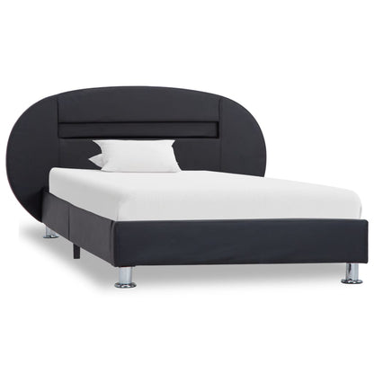 Giroletto con LED senza Materasso Nero in Similpelle 90x200 cm
