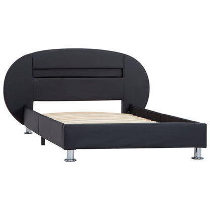 Giroletto con LED senza Materasso Nero in Similpelle 90x200 cm