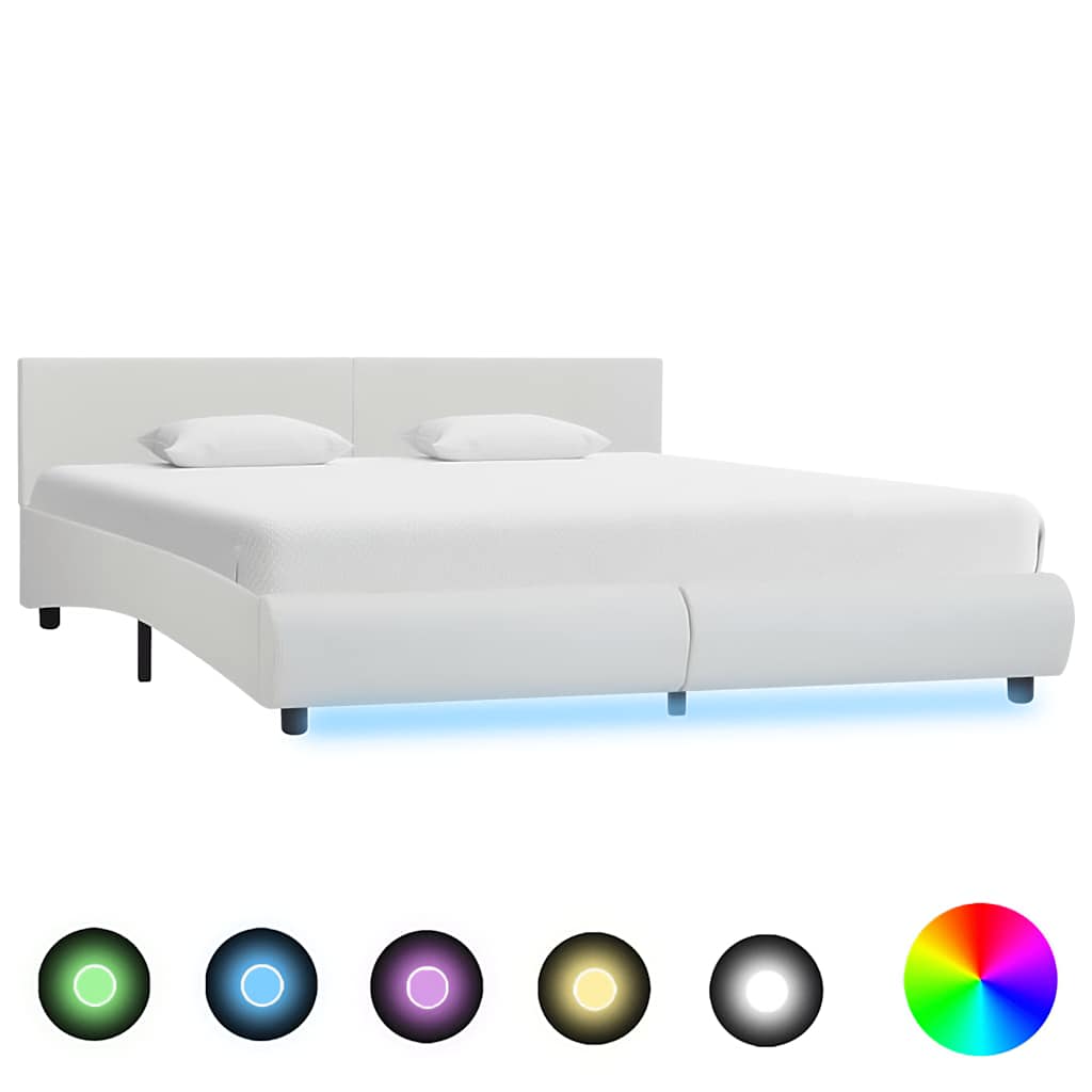 Giroletto con LED Bianco in Similpelle 160x200 cm