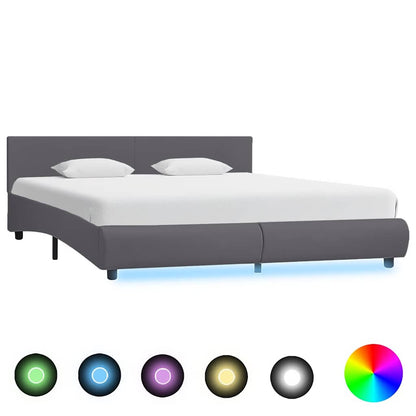 Giroletto con LED Grigio in Similpelle 180x200 cm