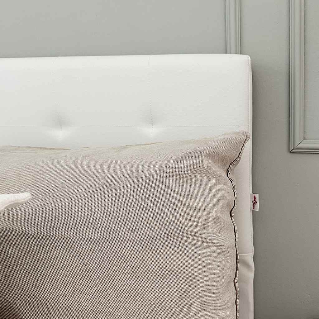 Giroletto con Contenitore Idraulico Bianco Similpelle 180x200cm