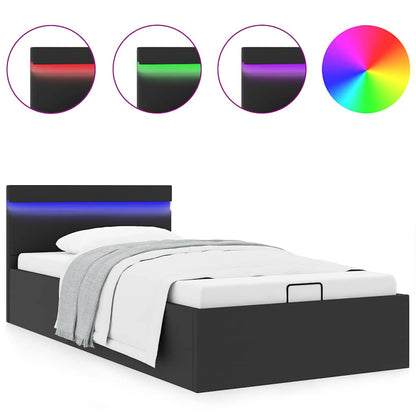 Giroletto Contenitore Idraulico LED Nero Similpelle 100x200 cm