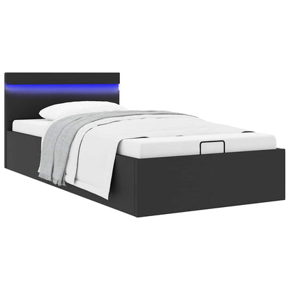 Giroletto Contenitore Idraulico LED Nero Similpelle 100x200 cm