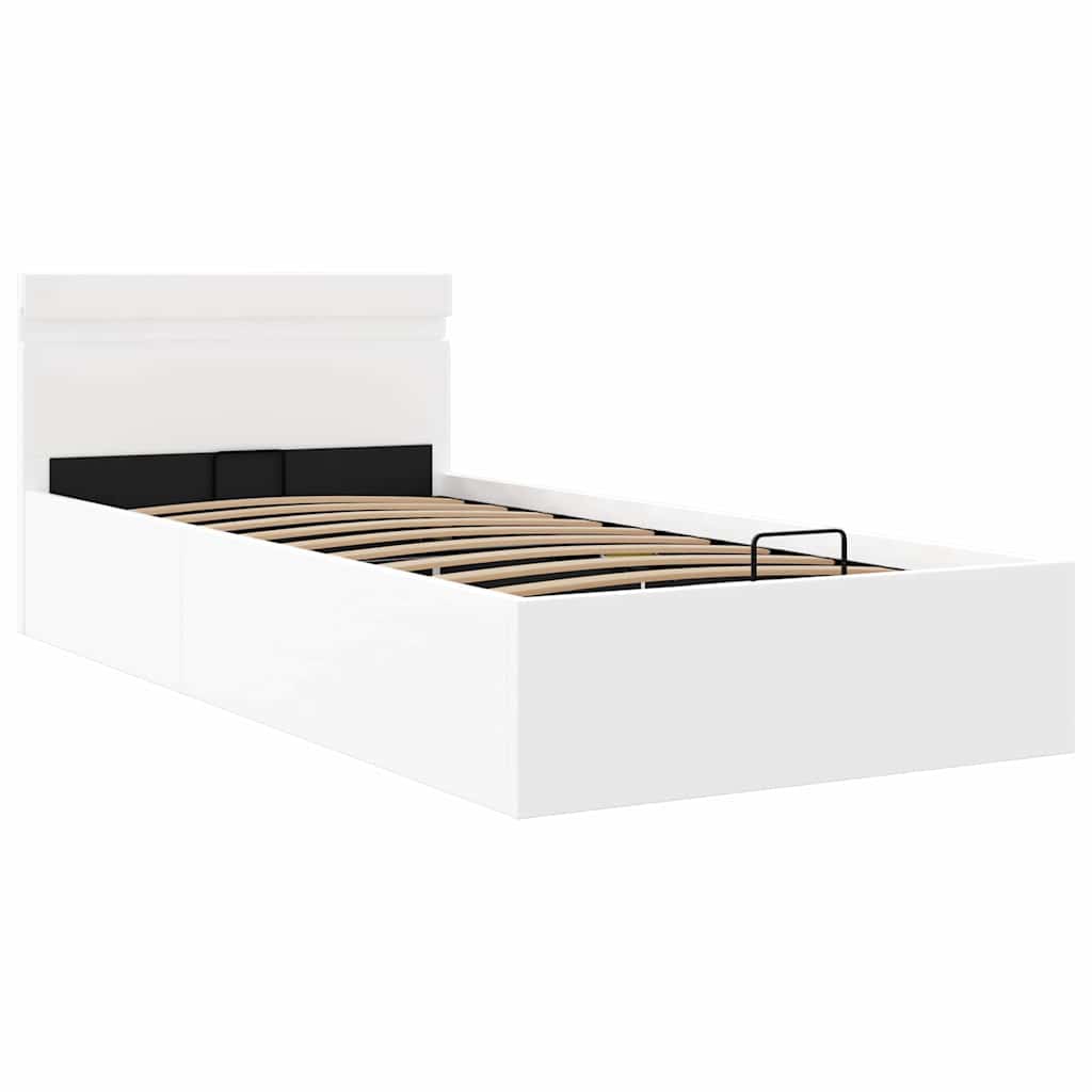 Giroletto Contenitore Idraulico LED Bianco Similpelle 90x200 cm