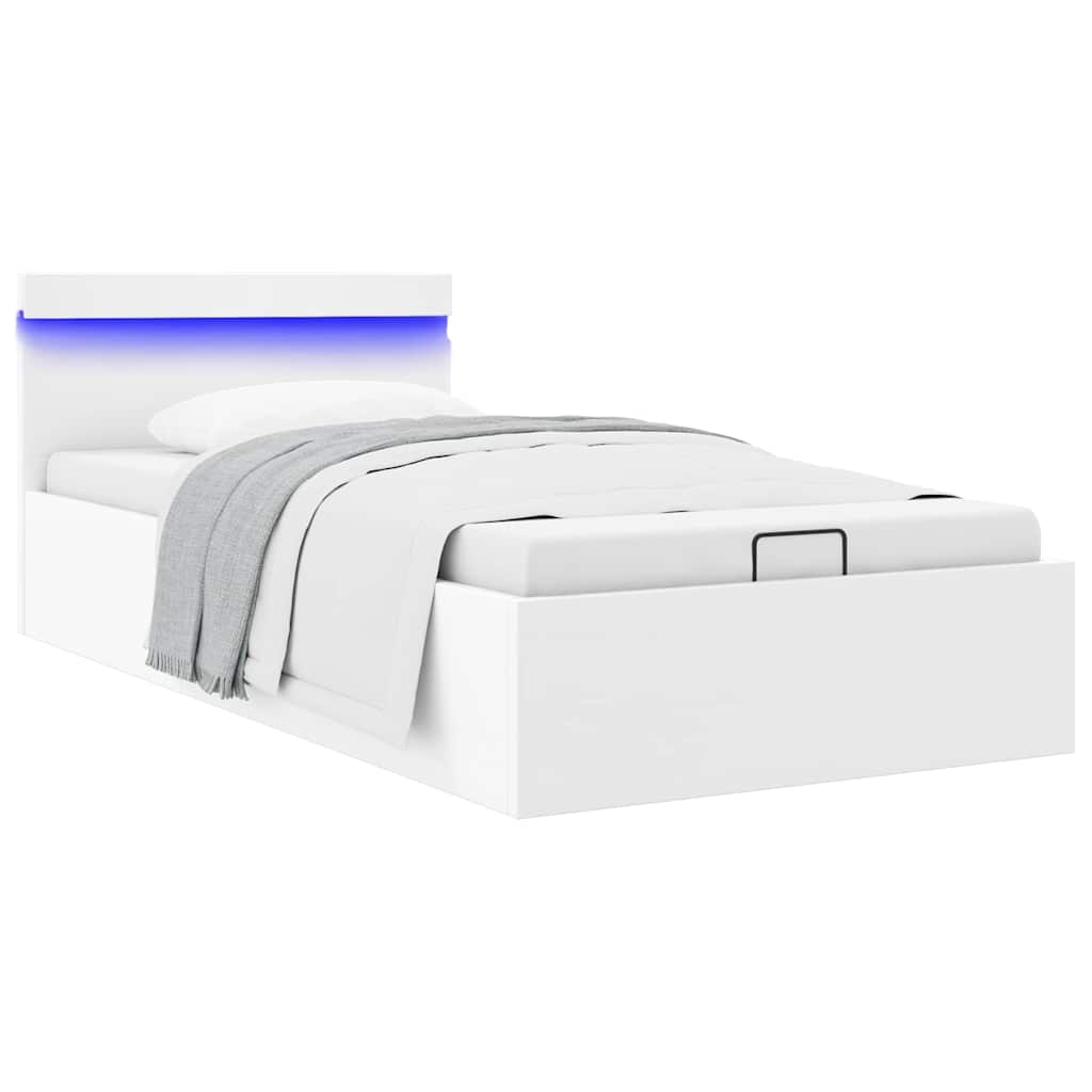 Giroletto Contenitore Idraulico LED Bianco Similpelle 100x200cm