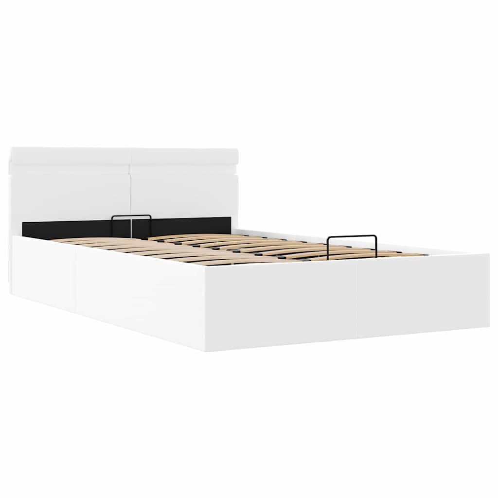 Giroletto Contenitore Idraulico LED Bianco Similpelle 140x200cm