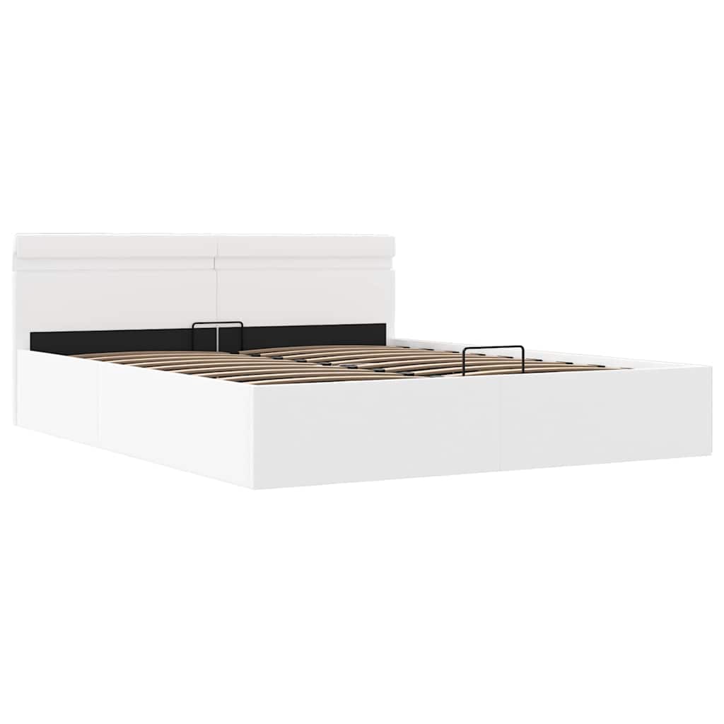 Giroletto Contenitore Idraulico LED Bianco Similpelle 180x200cm