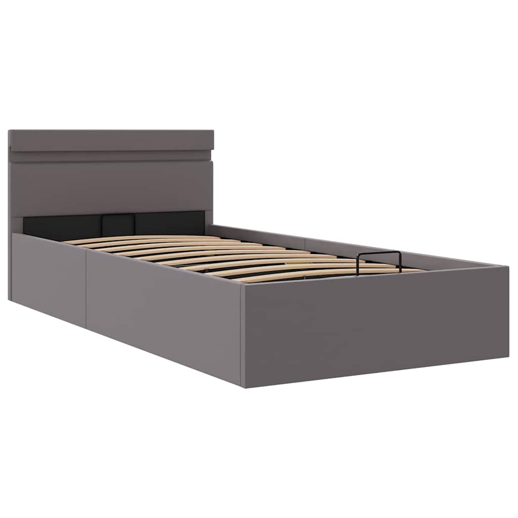 Giroletto Contenitore Idraulico LED Grigio Similpelle 90x200 cm