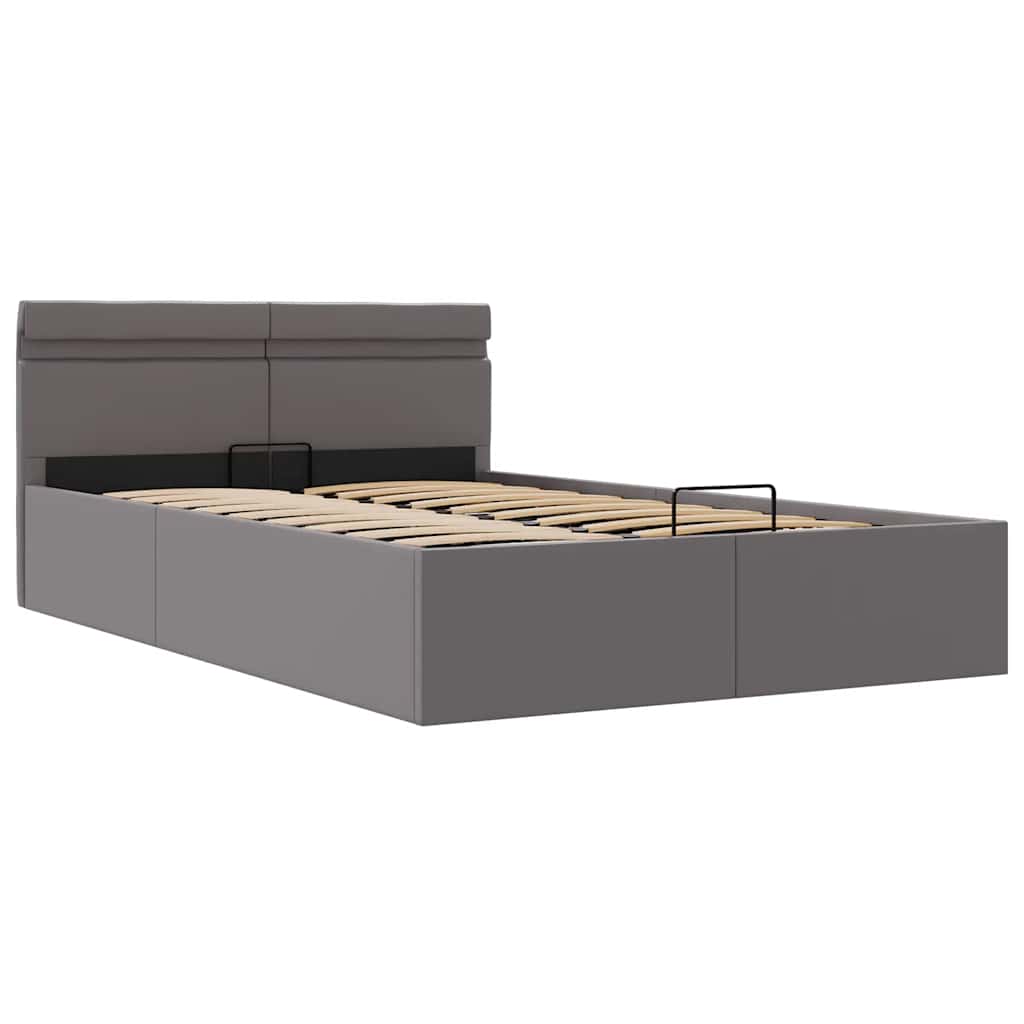 Giroletto Contenitore Idraulico LED Grigio Similpelle 140x200cm