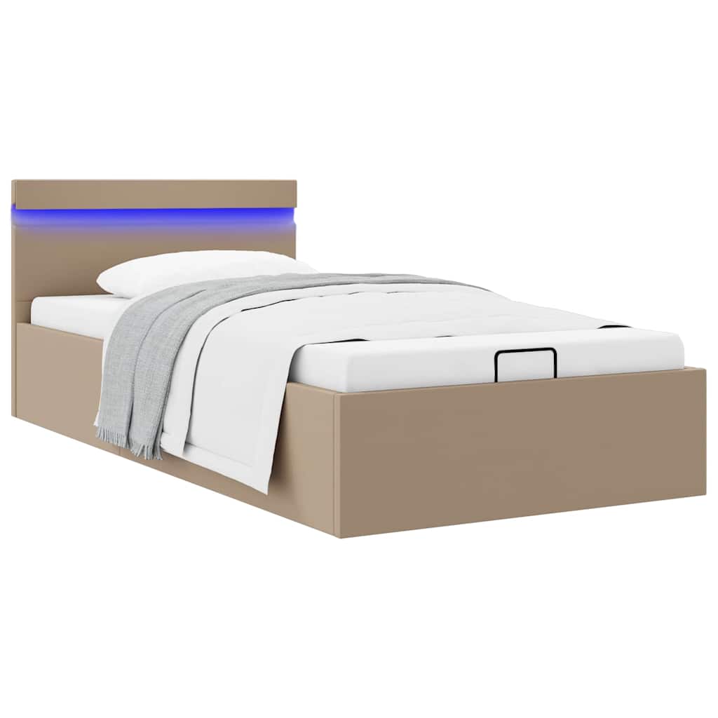 Giroletto Idraulico con LED Cappuccino Similpelle 90x200 cm