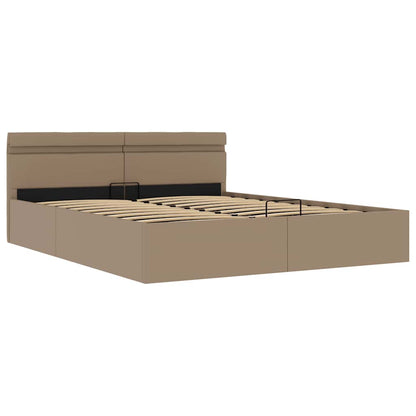 Giroletto Idraulico con LED Cappuccino Similpelle 160x200cm