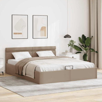 Giroletto Idraulico con LED Cappuccino Similpelle 160x200cm