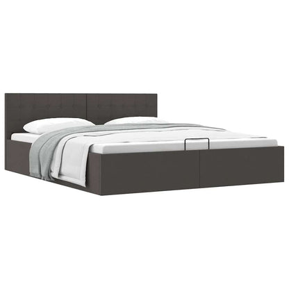 Giroletto con Contenitore Grigio Scuro in Tessuto 160x200 cm