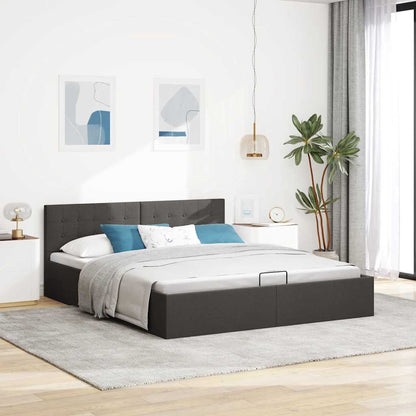 Giroletto con Contenitore  Grigio Scuro in Tessuto 180x200 cm