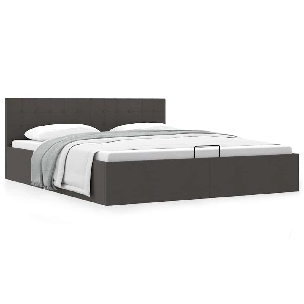 Giroletto con Contenitore  Grigio Scuro in Tessuto 180x200 cm