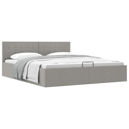 Giroletto con Contenitore Grigio Chiaro in Tessuto 160x200 cm