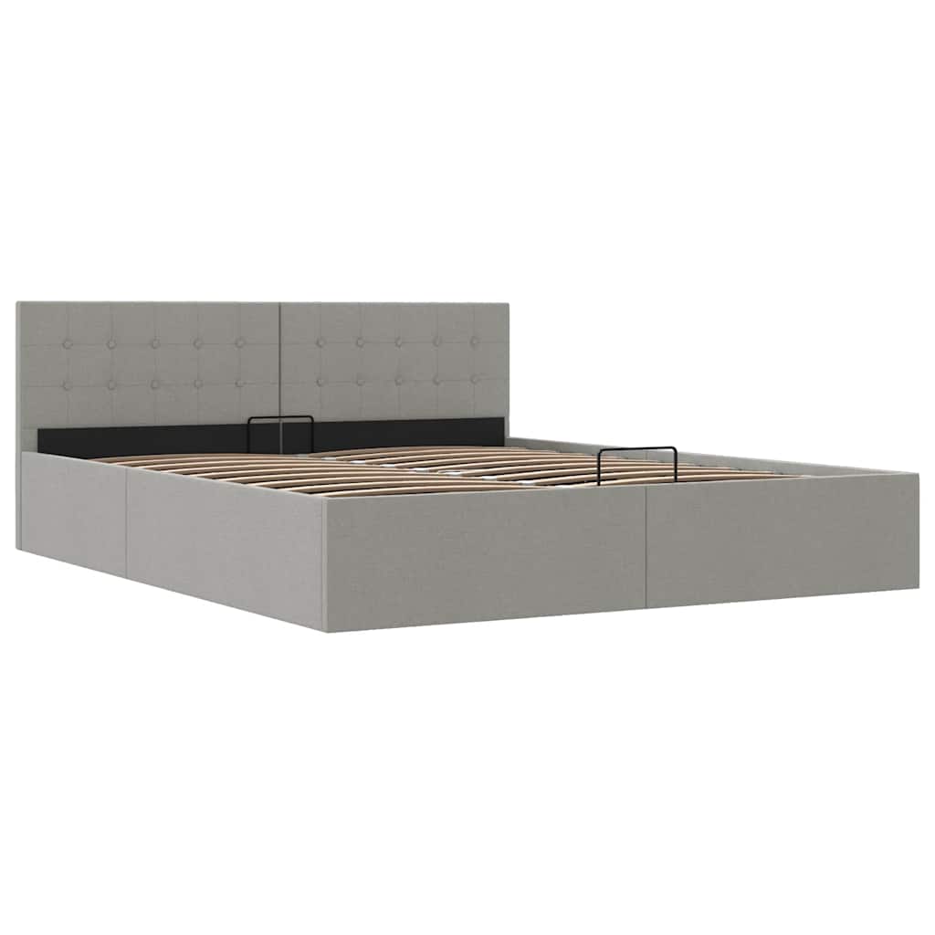 Giroletto con Contenitore  Grigio Chiaro in Tessuto 180x200 cm